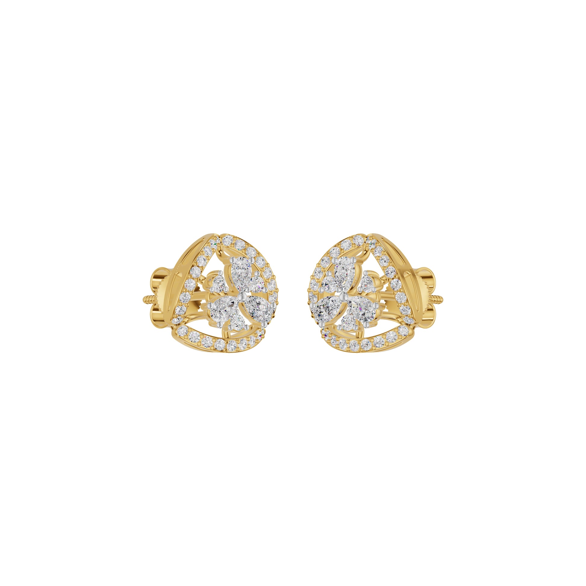 Sparkling Opal Diamond Earrings 18 KT / Yellow Gold
