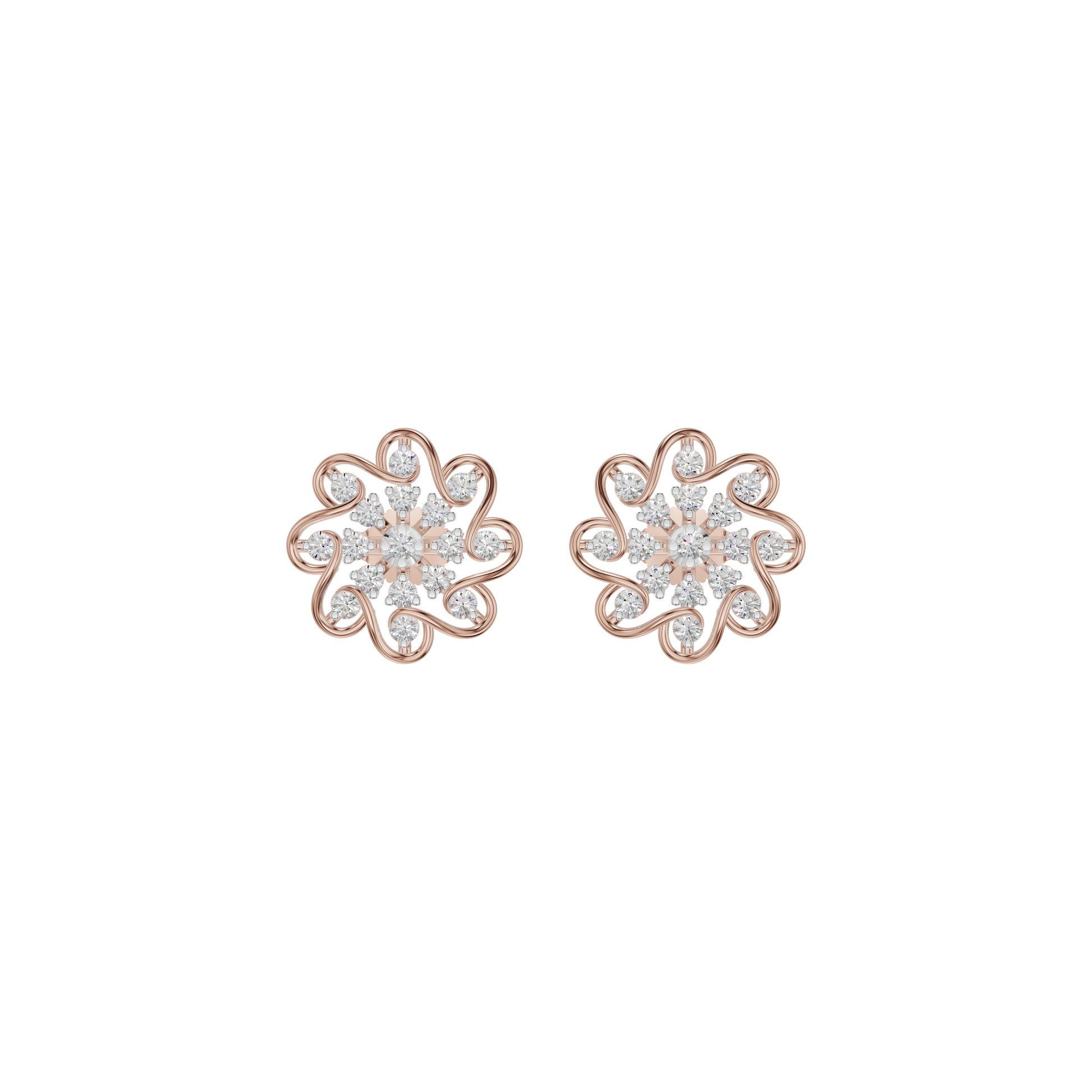 Diamond Crescent Earrings 18 KT / Rose Gold