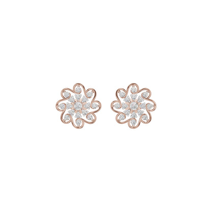 Diamond Crescent Earrings 18 KT / Rose Gold