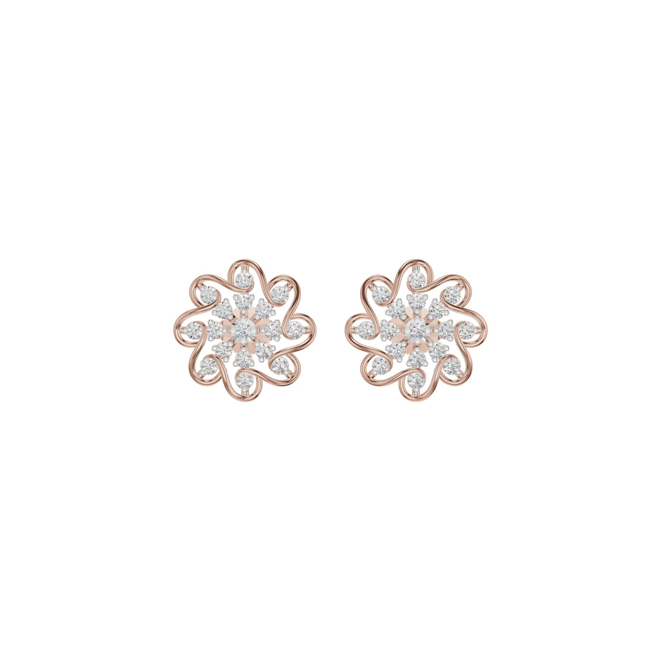 Diamond Crescent Earrings 18 KT / Rose Gold