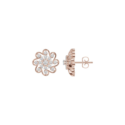 Diamond Crescent Earrings 18 KT / Rose Gold