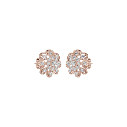 Diamond Crescent Earrings 18 KT / Rose Gold