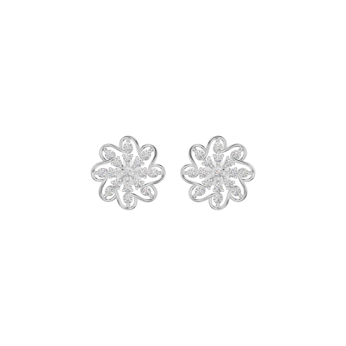 Diamond Crescent Earrings 18 KT / White Gold