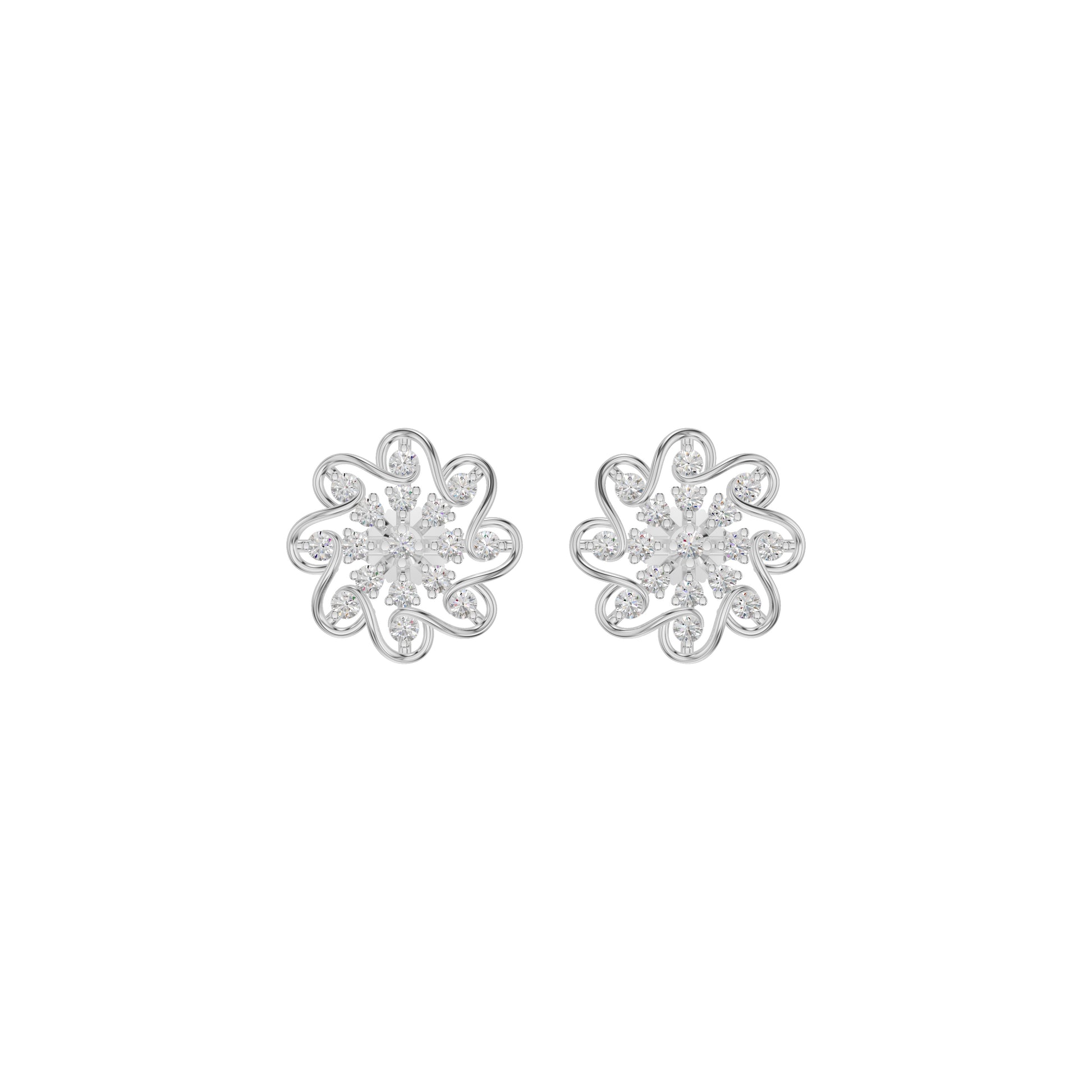 Diamond Crescent Earrings 18 KT / White Gold