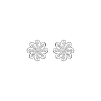 Diamond Crescent Earrings 18 KT / White Gold
