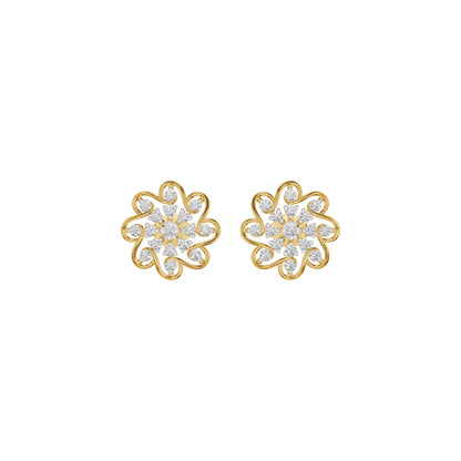 Diamond Crescent Earrings 18 KT / Yellow Gold