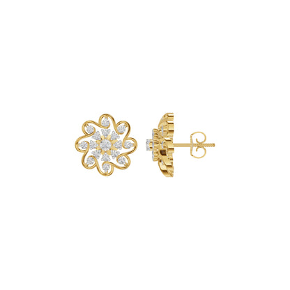 Diamond Crescent Earrings 18 KT / Yellow Gold