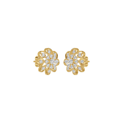 Diamond Crescent Earrings 18 KT / Yellow Gold