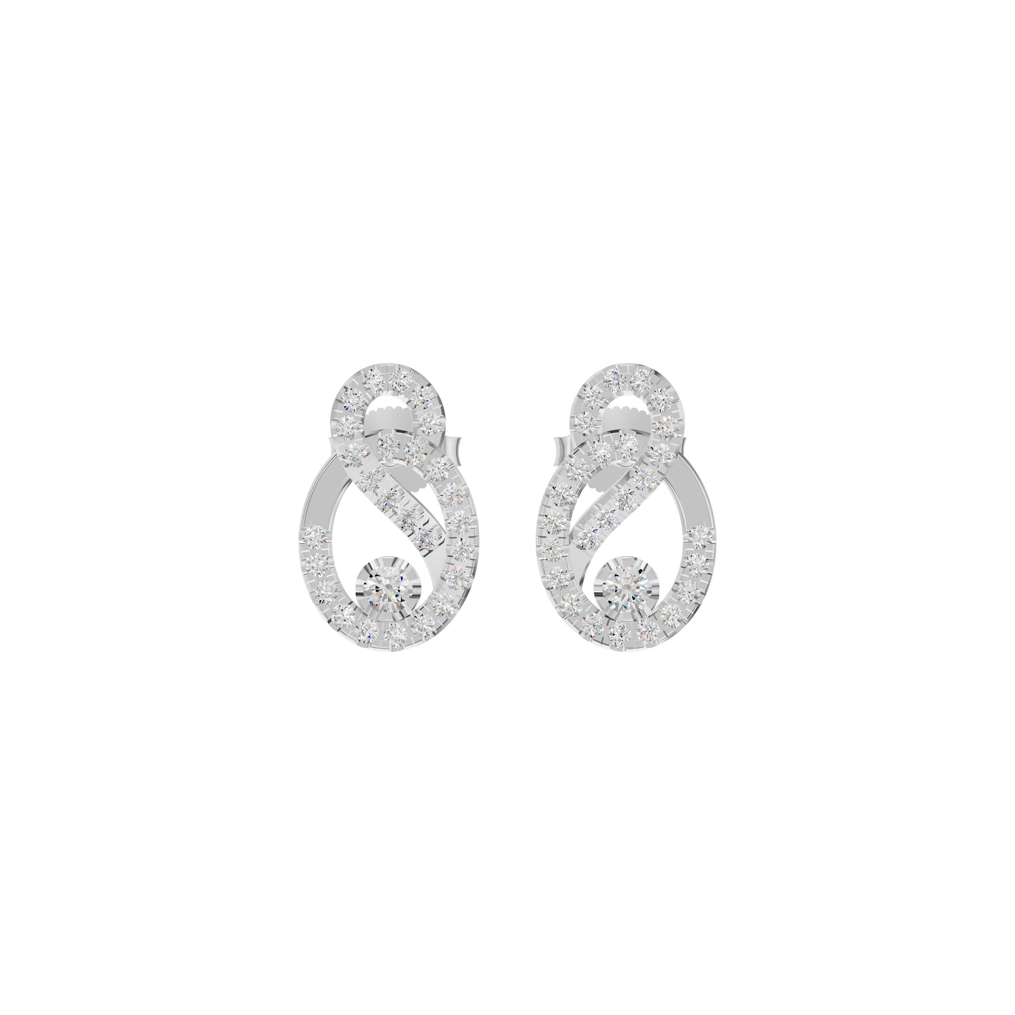 Diamond Starfire Earrings 18 KT / White Gold