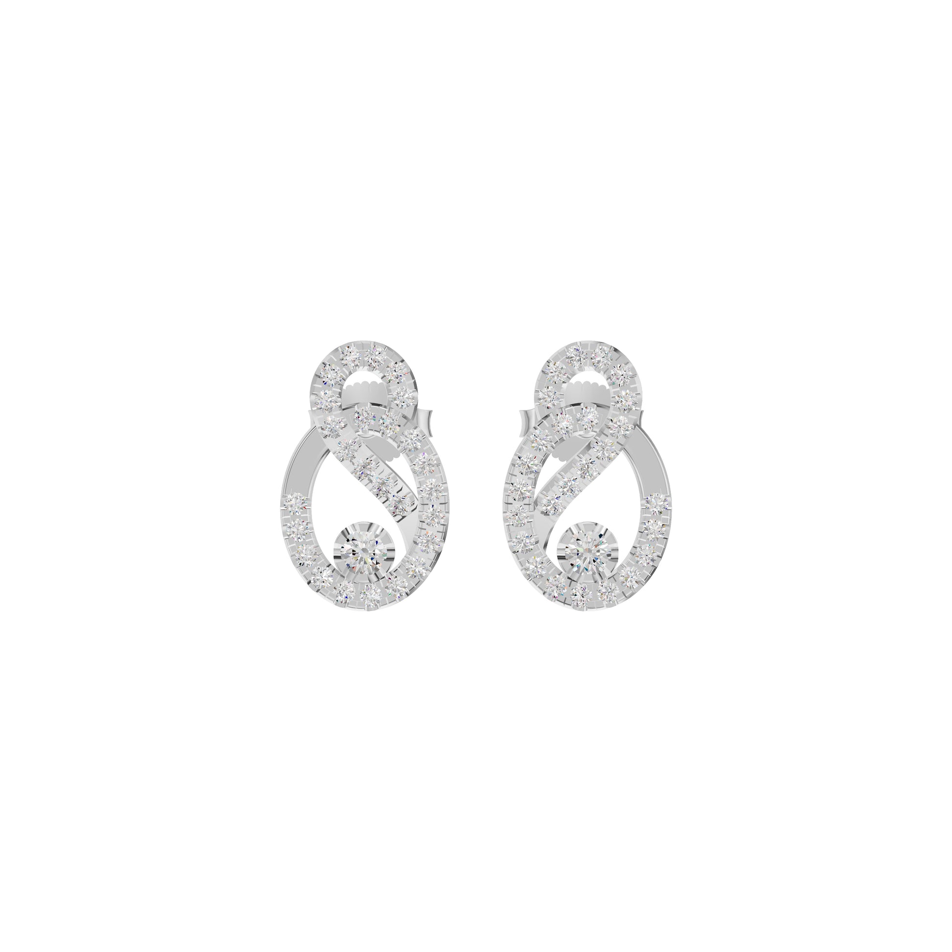 Diamond Starfire Earrings 18 KT / White Gold