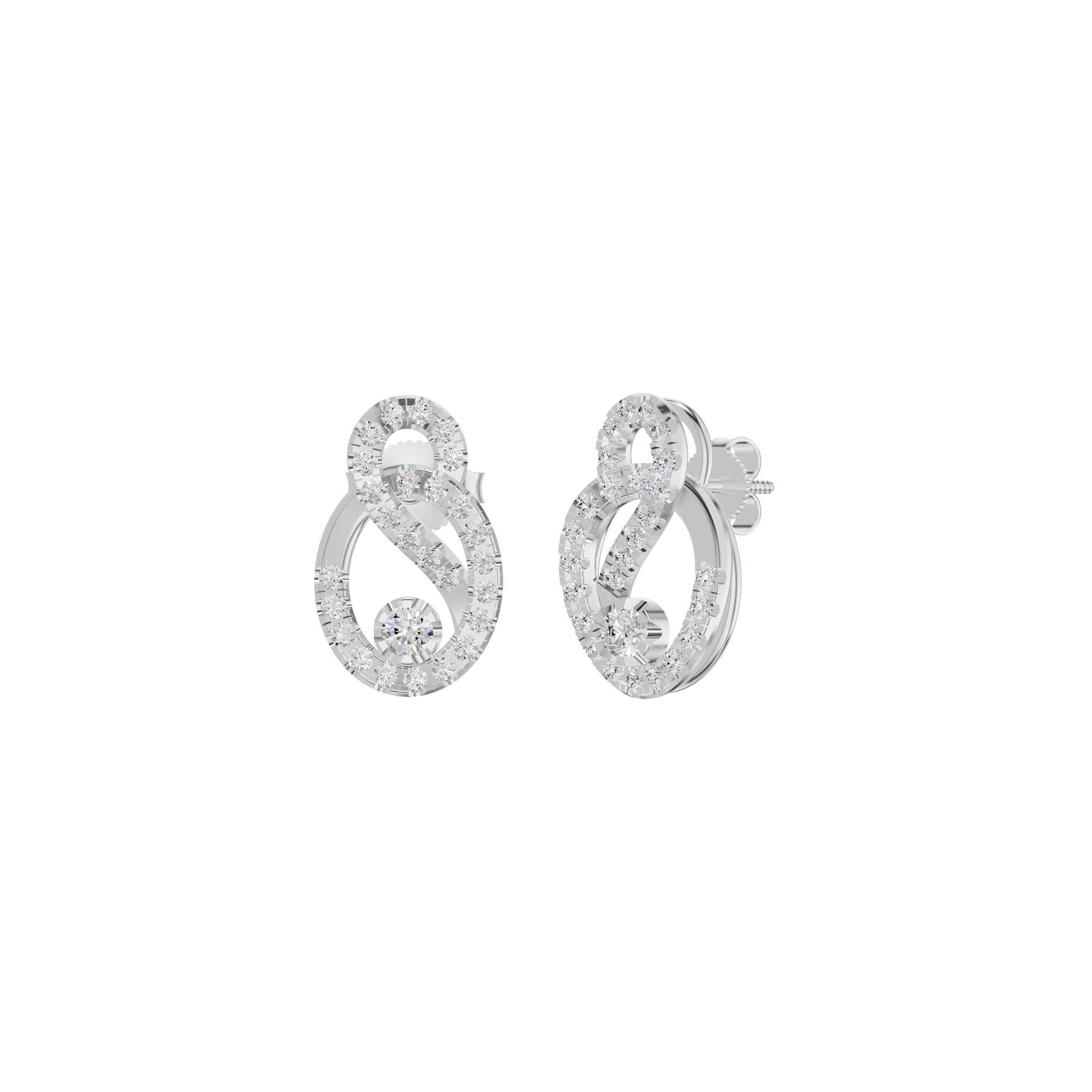 Diamond Starfire Earrings 18 KT / White Gold