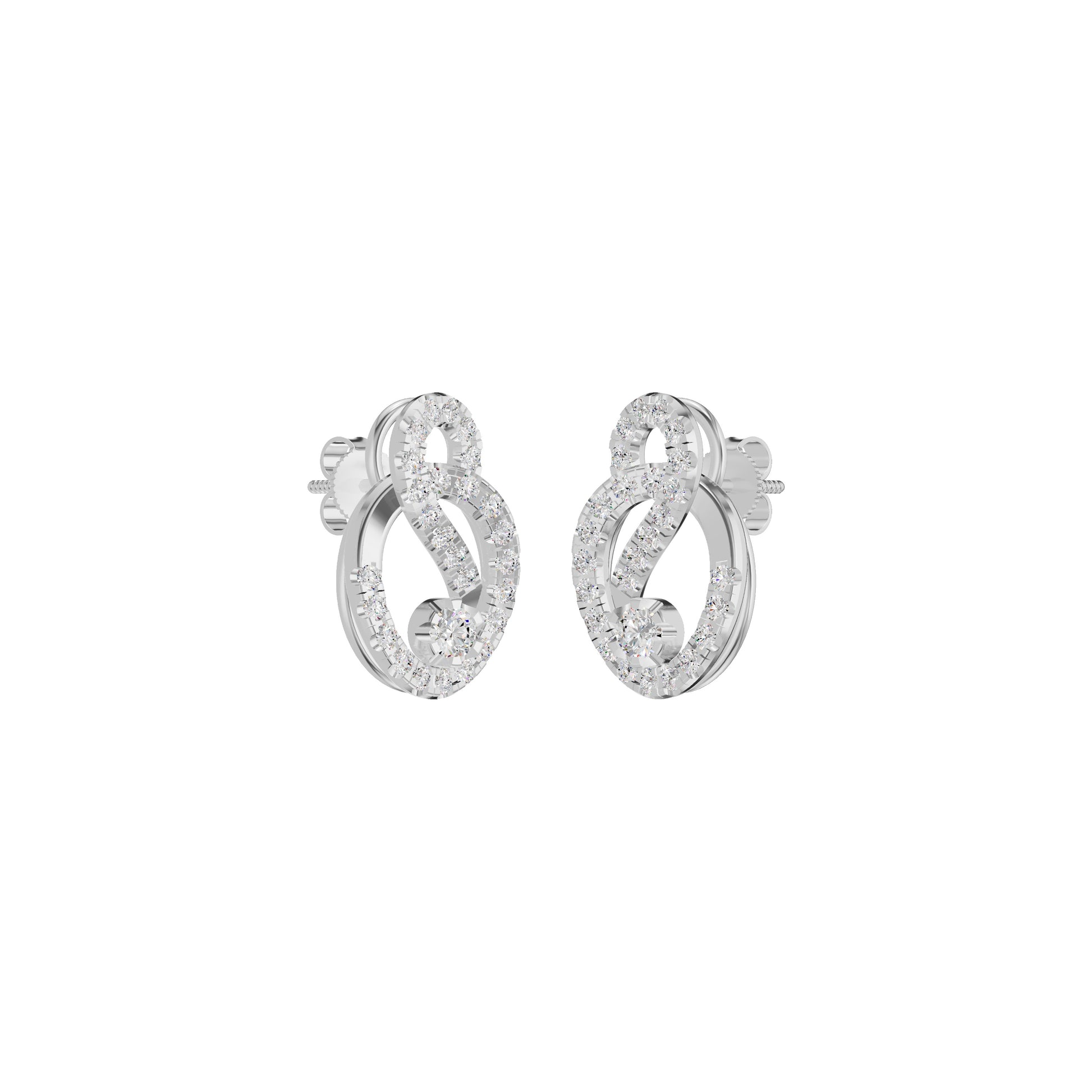 Diamond Starfire Earrings 18 KT / White Gold
