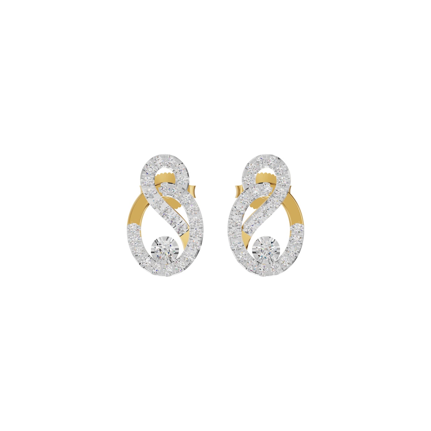 Diamond Starfire Earrings 18 KT / Yellow Gold