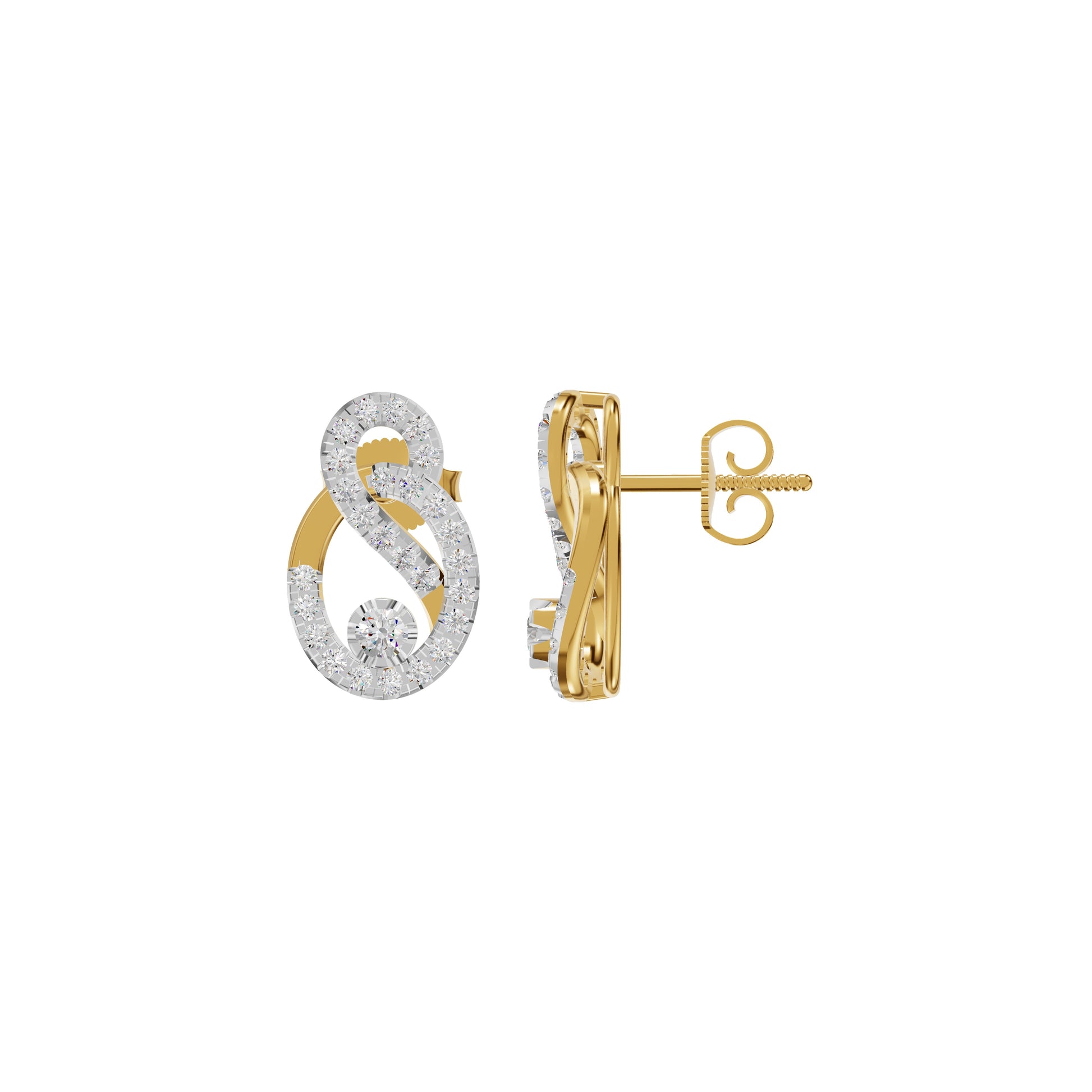 Diamond Starfire Earrings 18 KT / Yellow Gold
