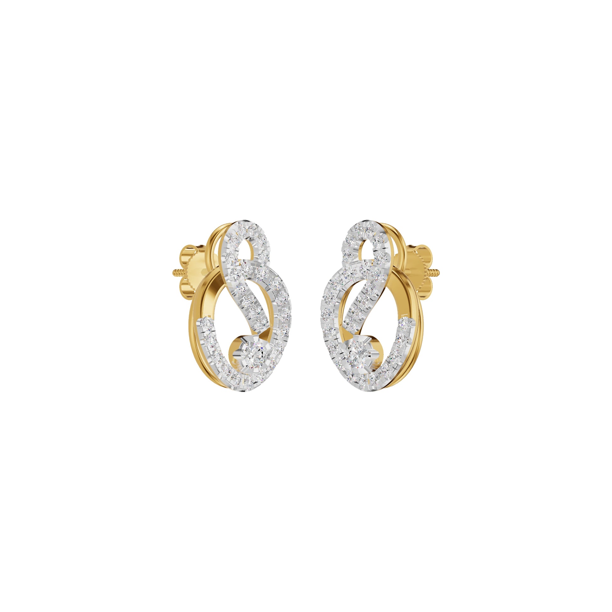 Diamond Starfire Earrings 18 KT / Yellow Gold