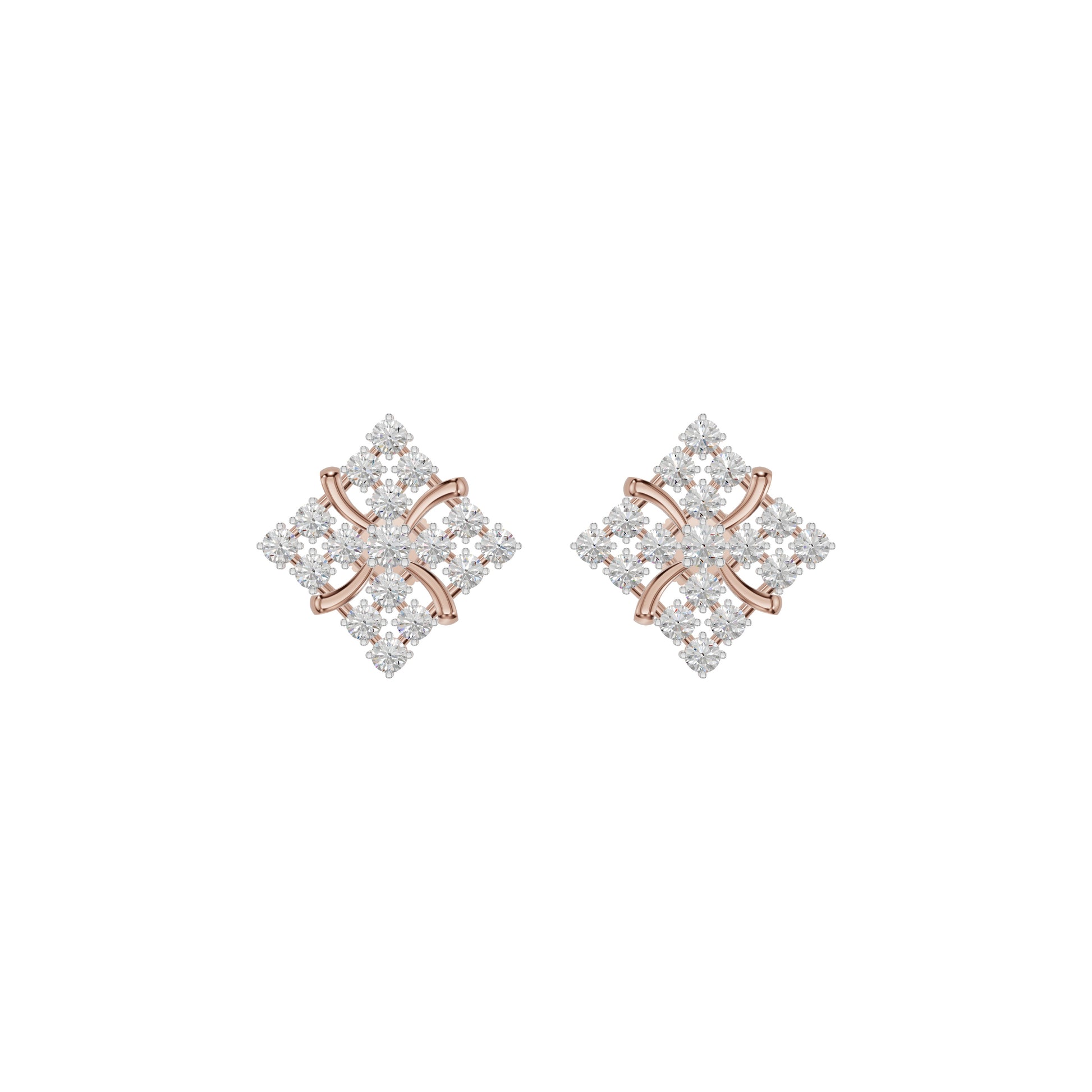 Northern Stars Diamond Stud Earrings 18 KT / Rose Gold
