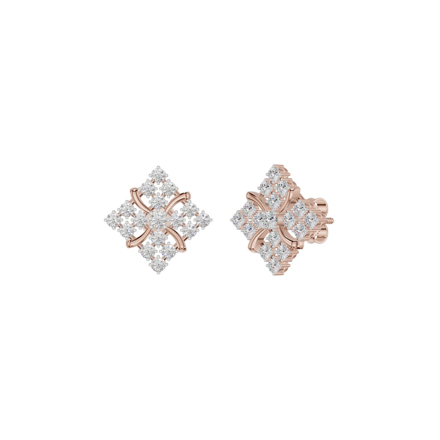 Northern Stars Diamond Stud Earrings 18 KT / Rose Gold