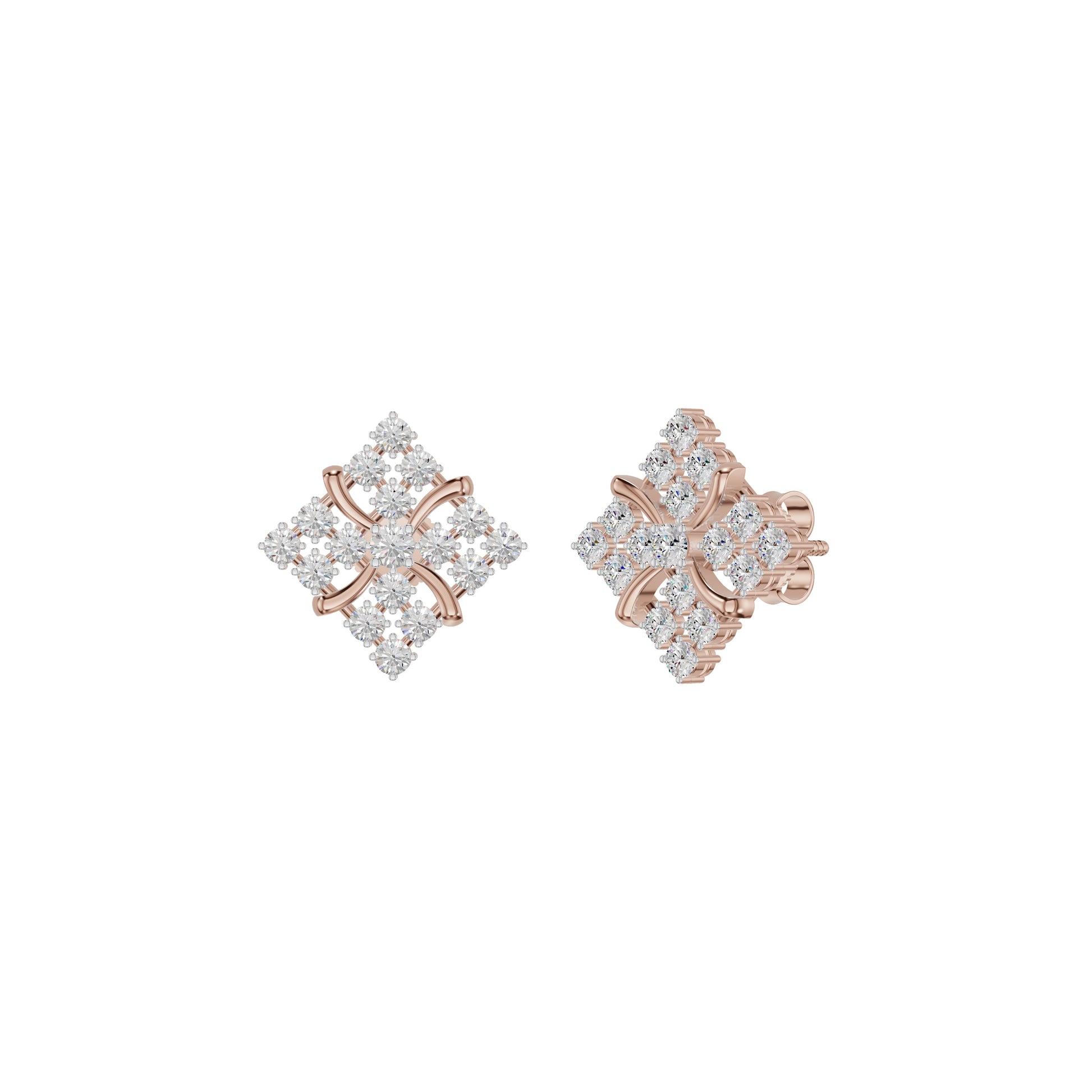 Northern Stars Diamond Stud Earrings 18 KT / Rose Gold