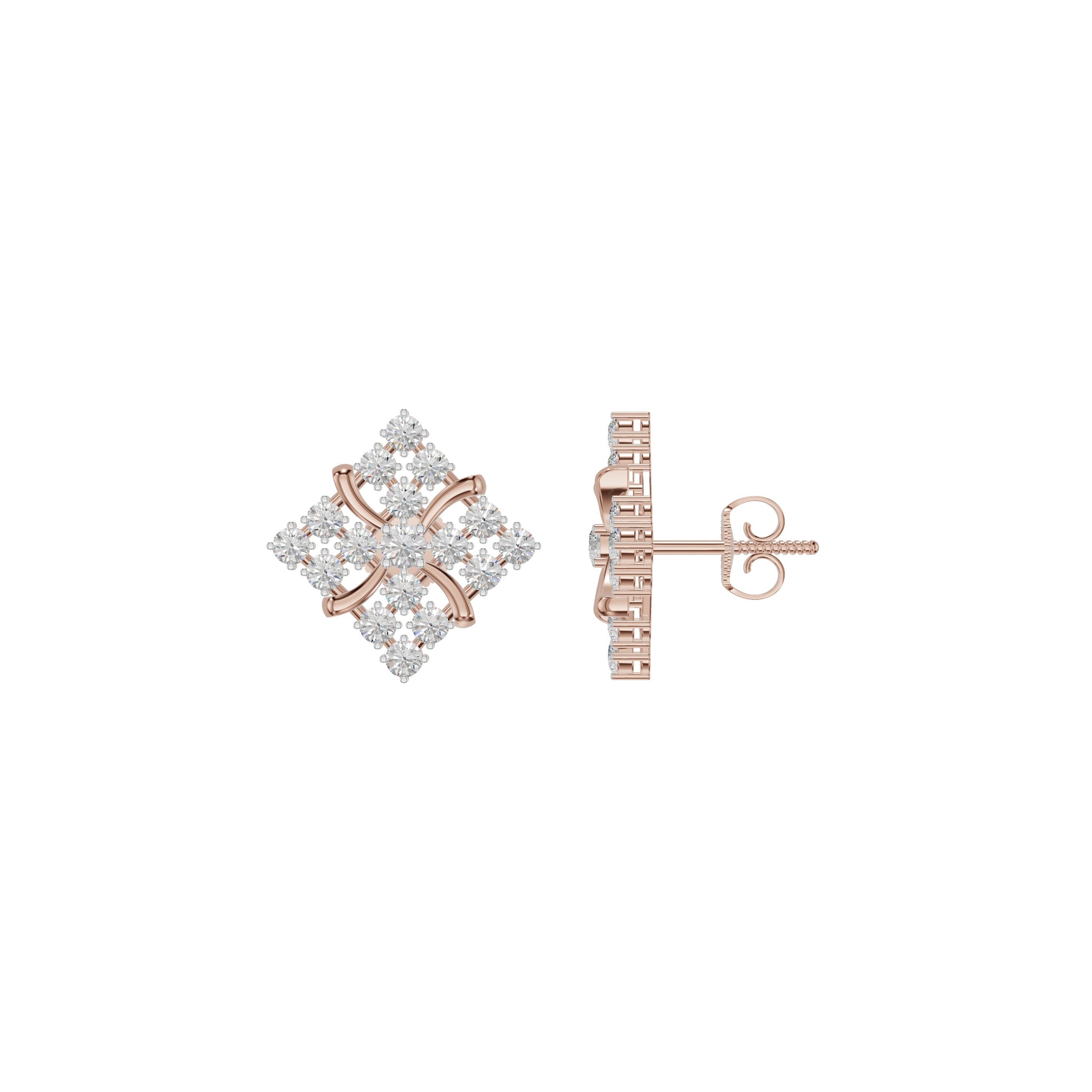 Northern Stars Diamond Stud Earrings 18 KT / Rose Gold
