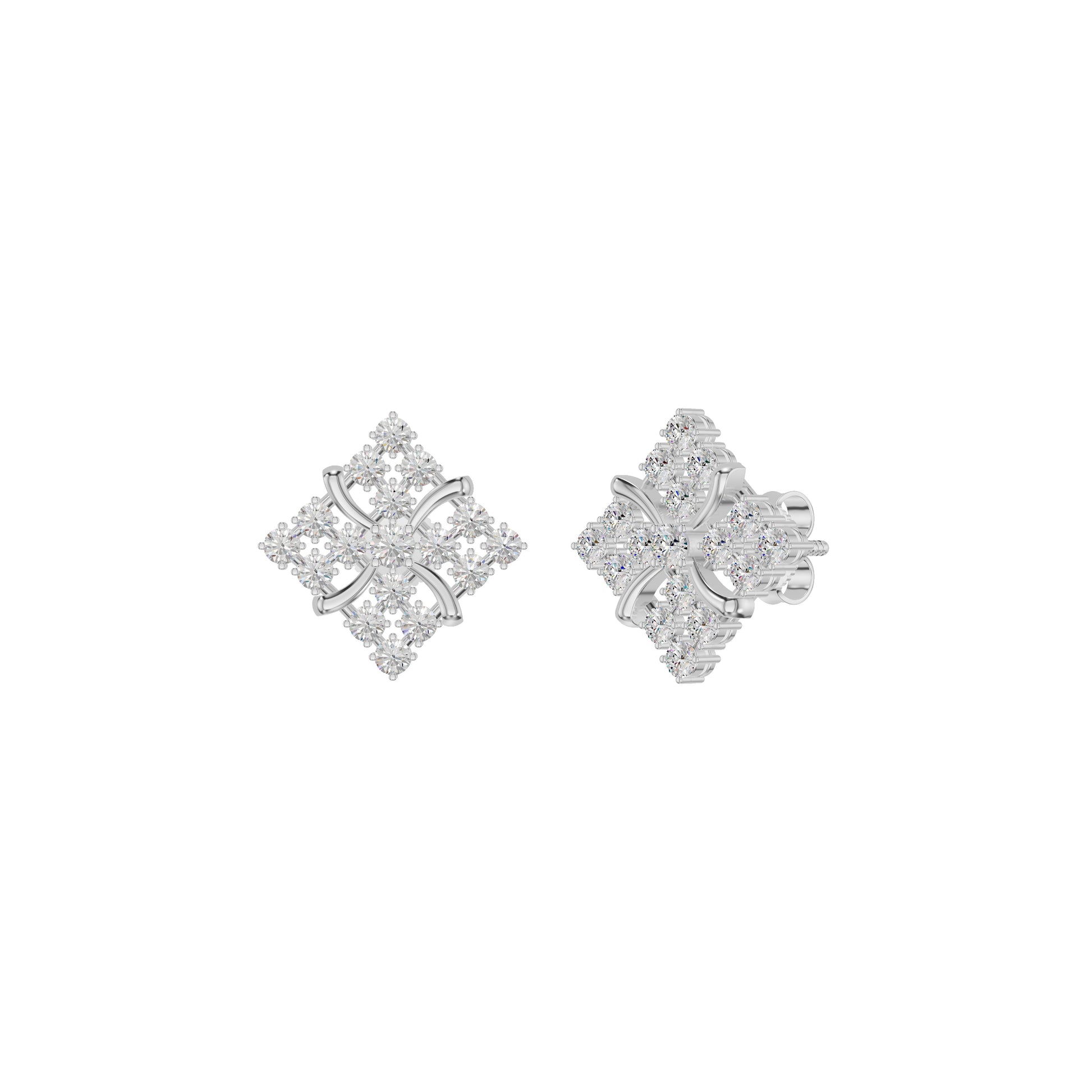 Northern Stars Diamond Stud Earrings 18 KT / White Gold