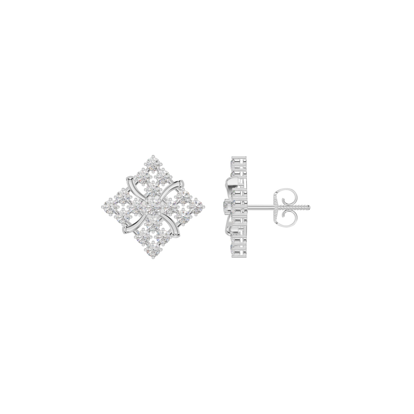 Northern Stars Diamond Stud Earrings 18 KT / White Gold