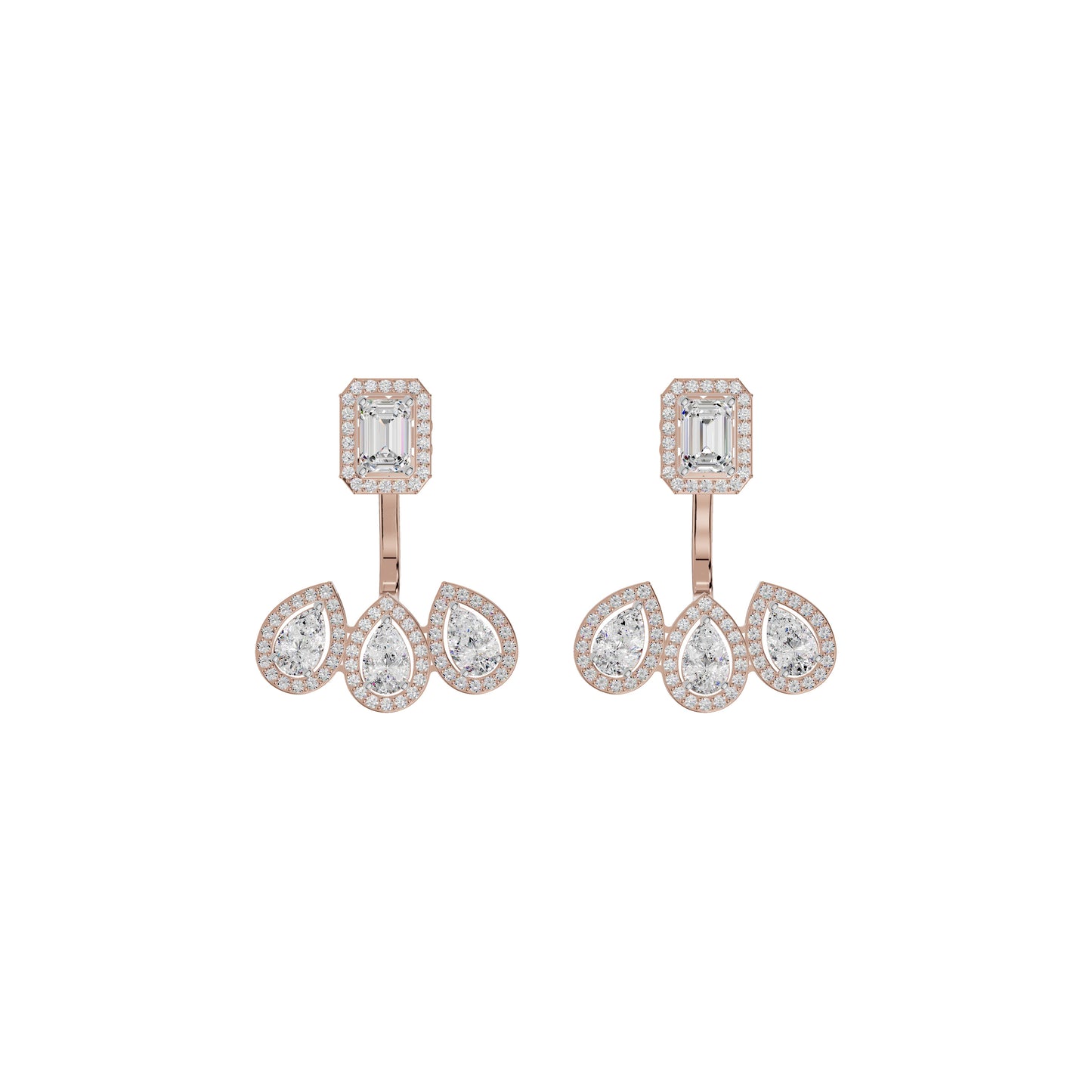Flora Gleam Diamond Stud Earrings 18 KT / Rose Gold