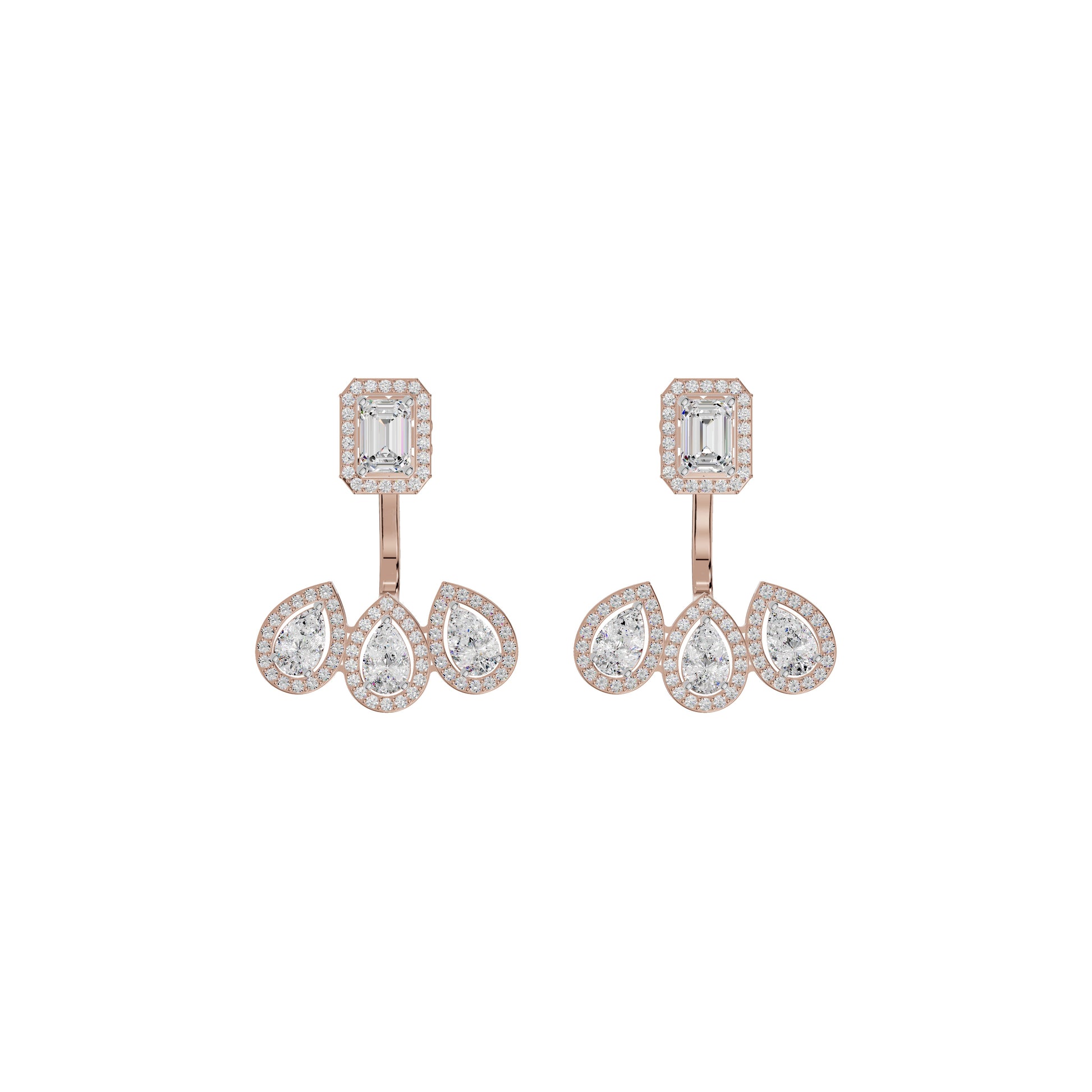 Flora Gleam Diamond Stud Earrings 18 KT / Rose Gold