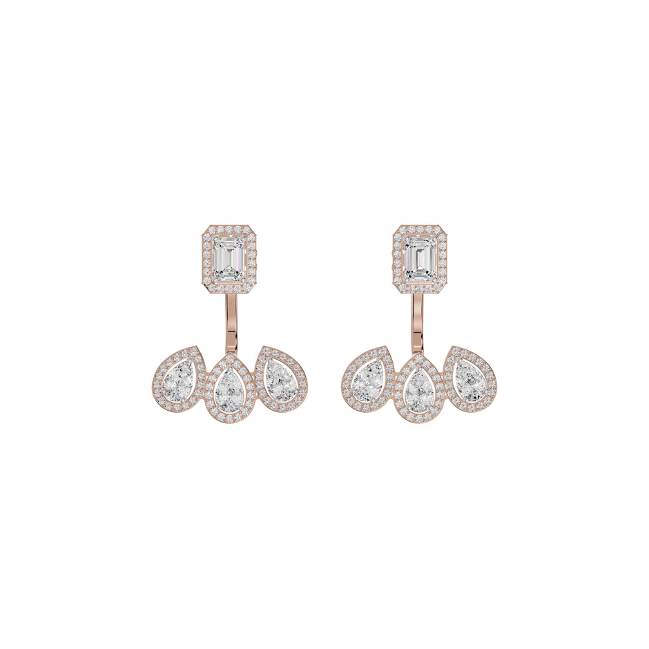 Flora Gleam Diamond Stud Earrings 18 KT / Rose Gold