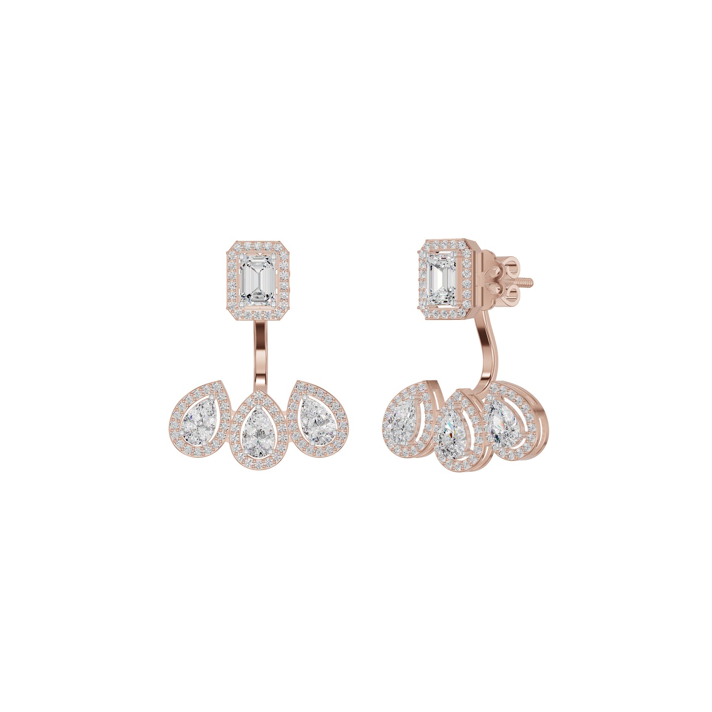 Flora Gleam Diamond Stud Earrings 18 KT / Rose Gold