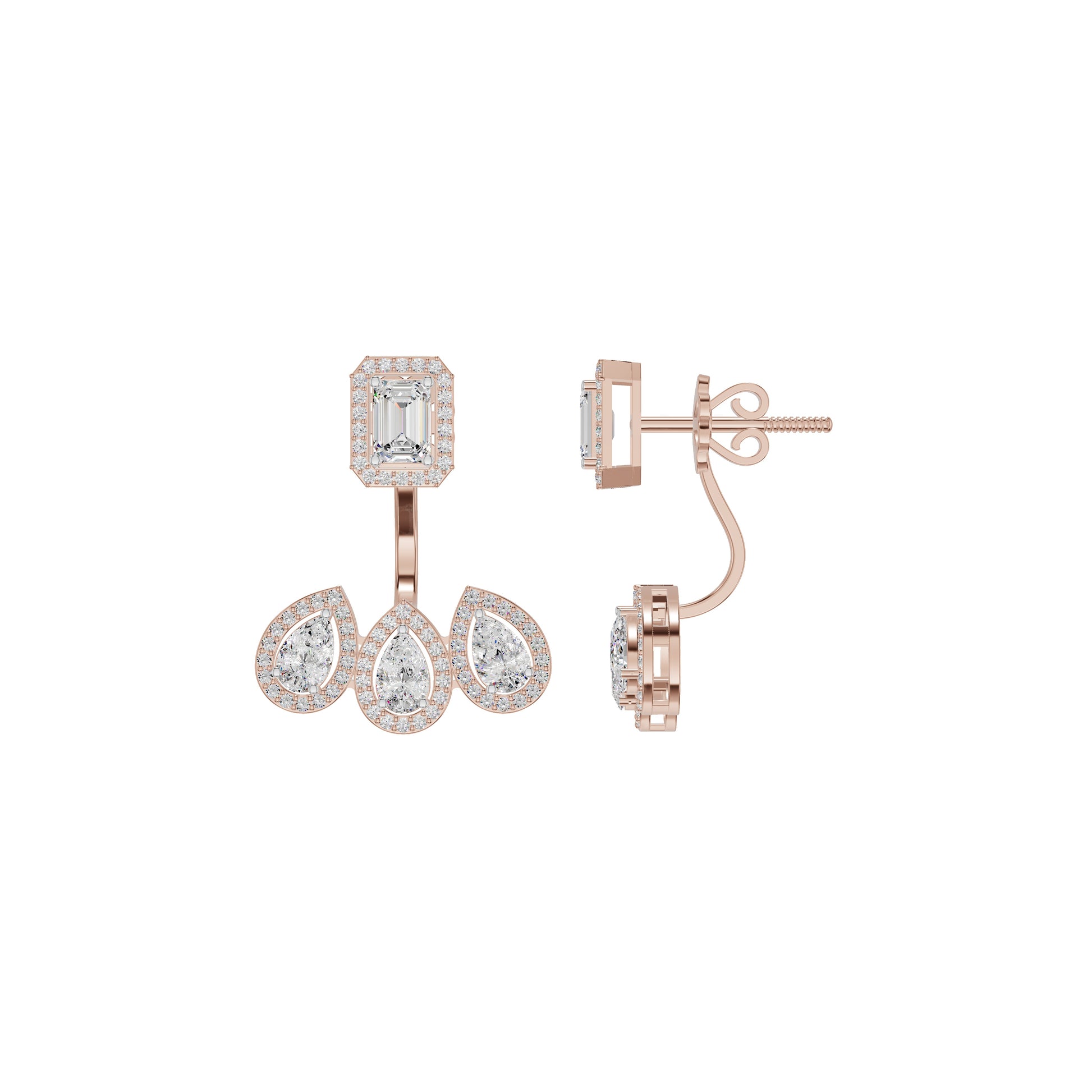 Flora Gleam Diamond Stud Earrings 18 KT / Rose Gold