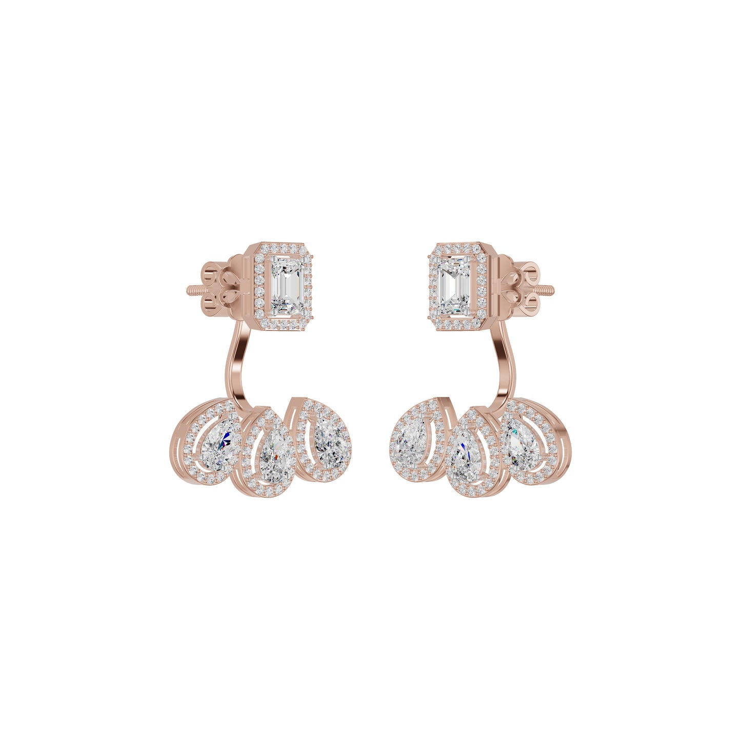 Flora Gleam Diamond Stud Earrings 18 KT / Rose Gold