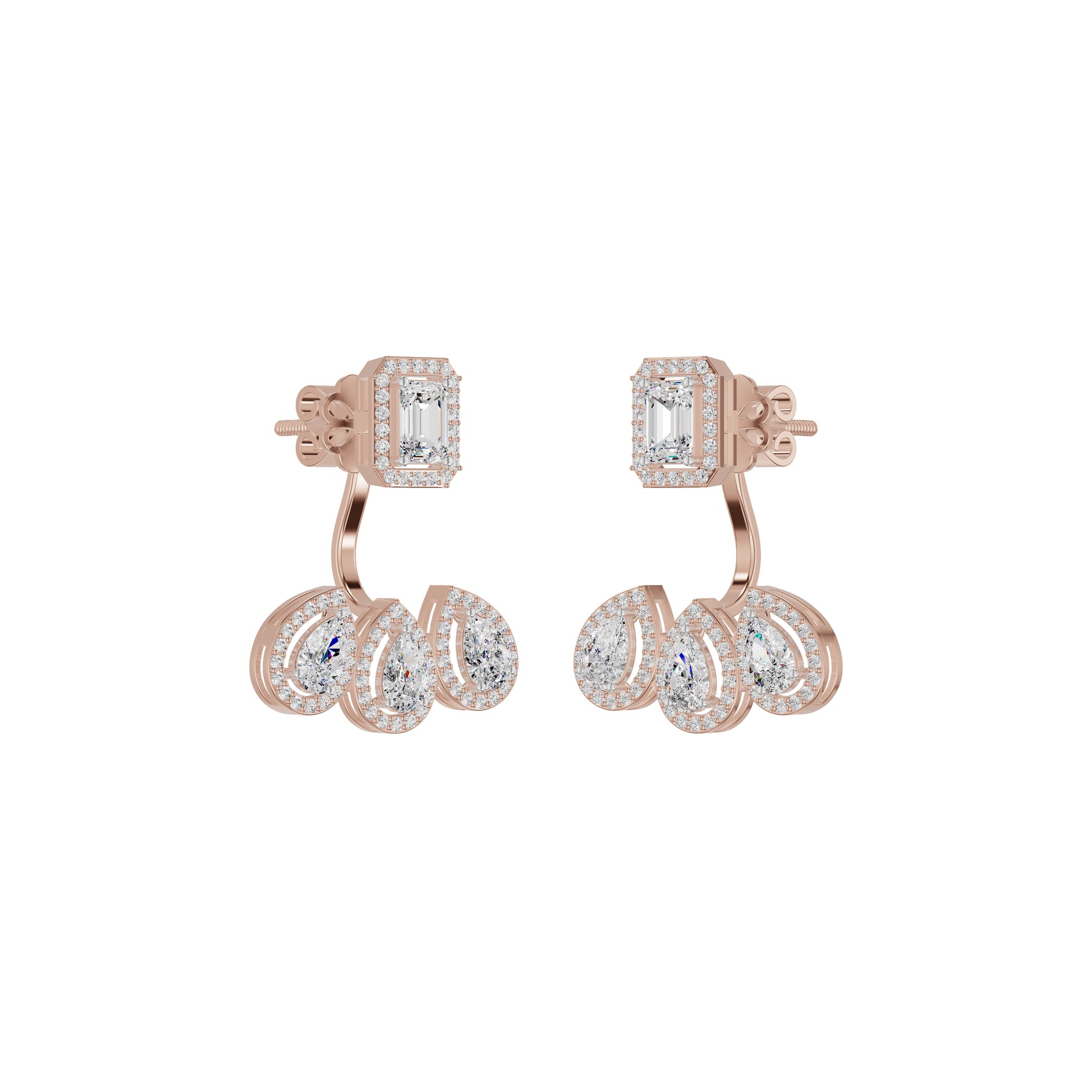 Flora Gleam Diamond Stud Earrings 18 KT / Rose Gold