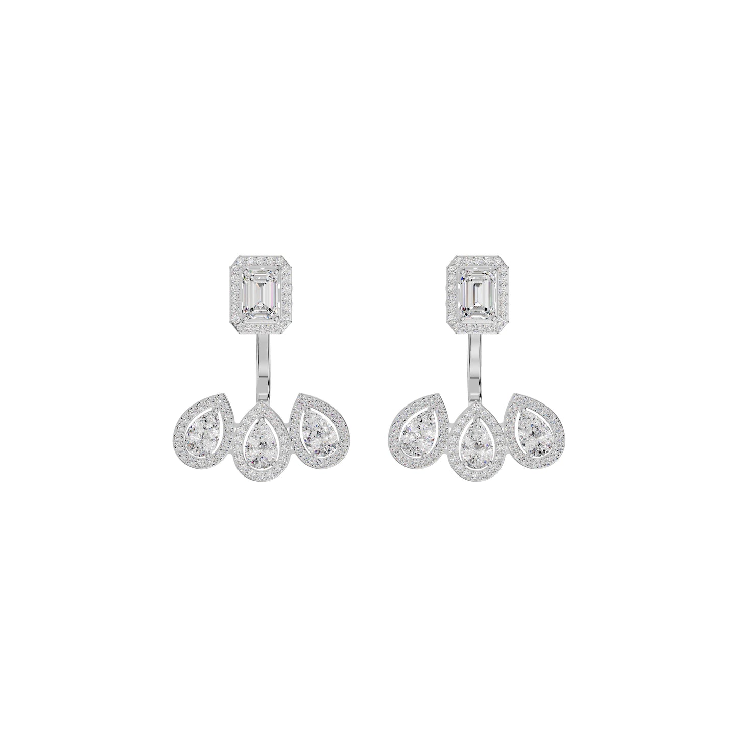 Flora Gleam Diamond Stud Earrings 18 KT / White Gold
