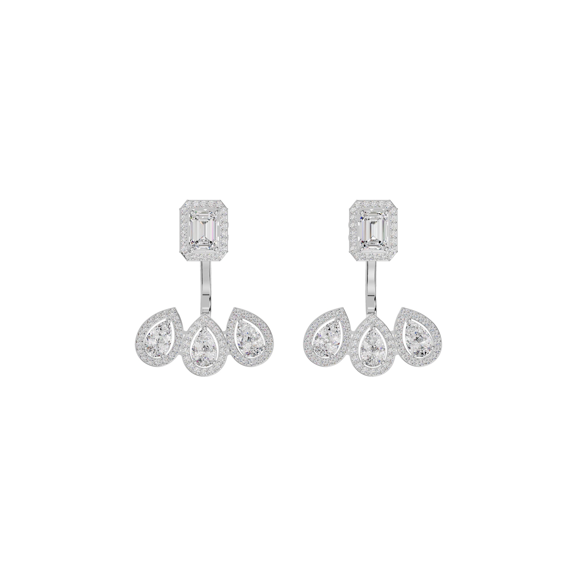 Flora Gleam Diamond Stud Earrings 18 KT / White Gold