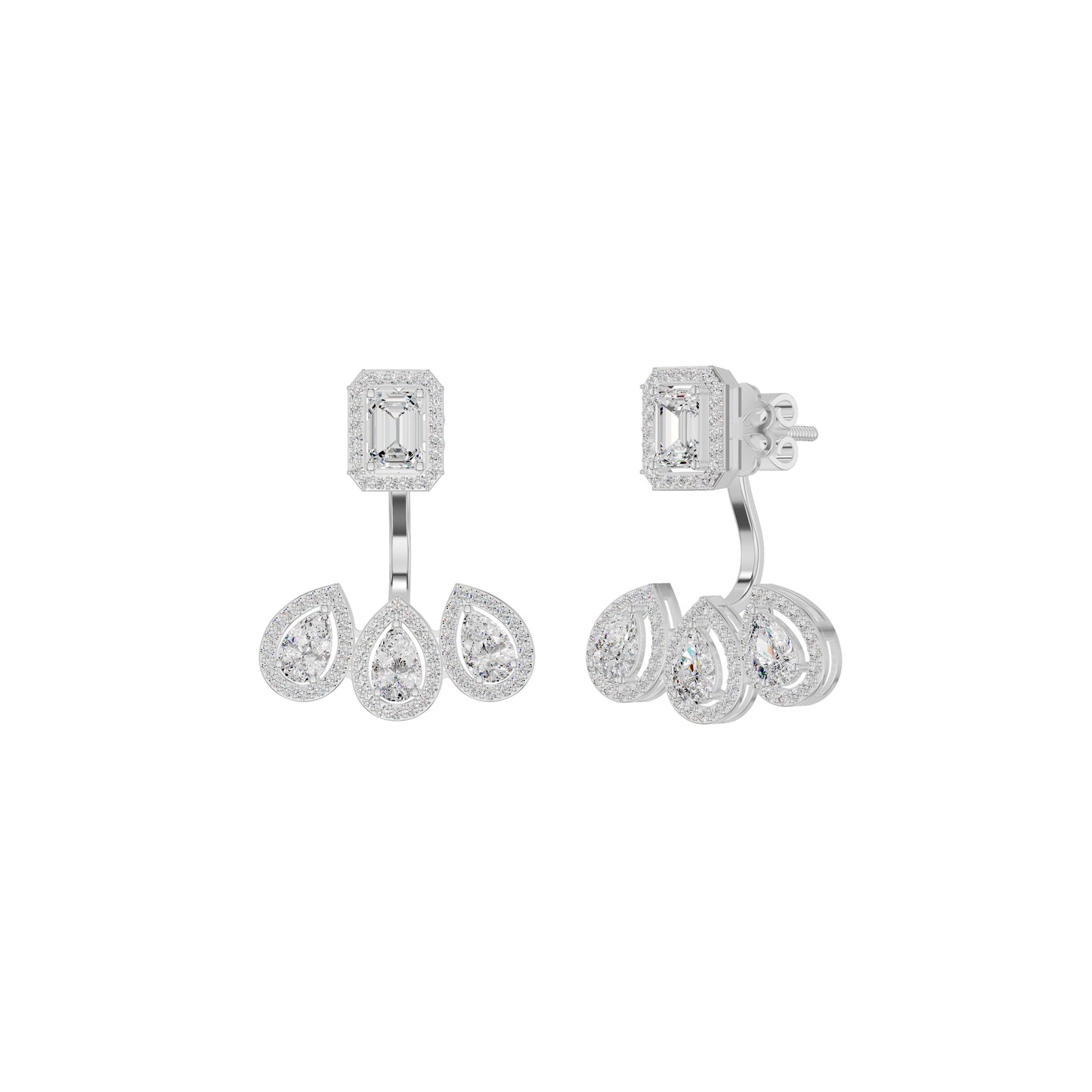 Flora Gleam Diamond Stud Earrings 18 KT / White Gold