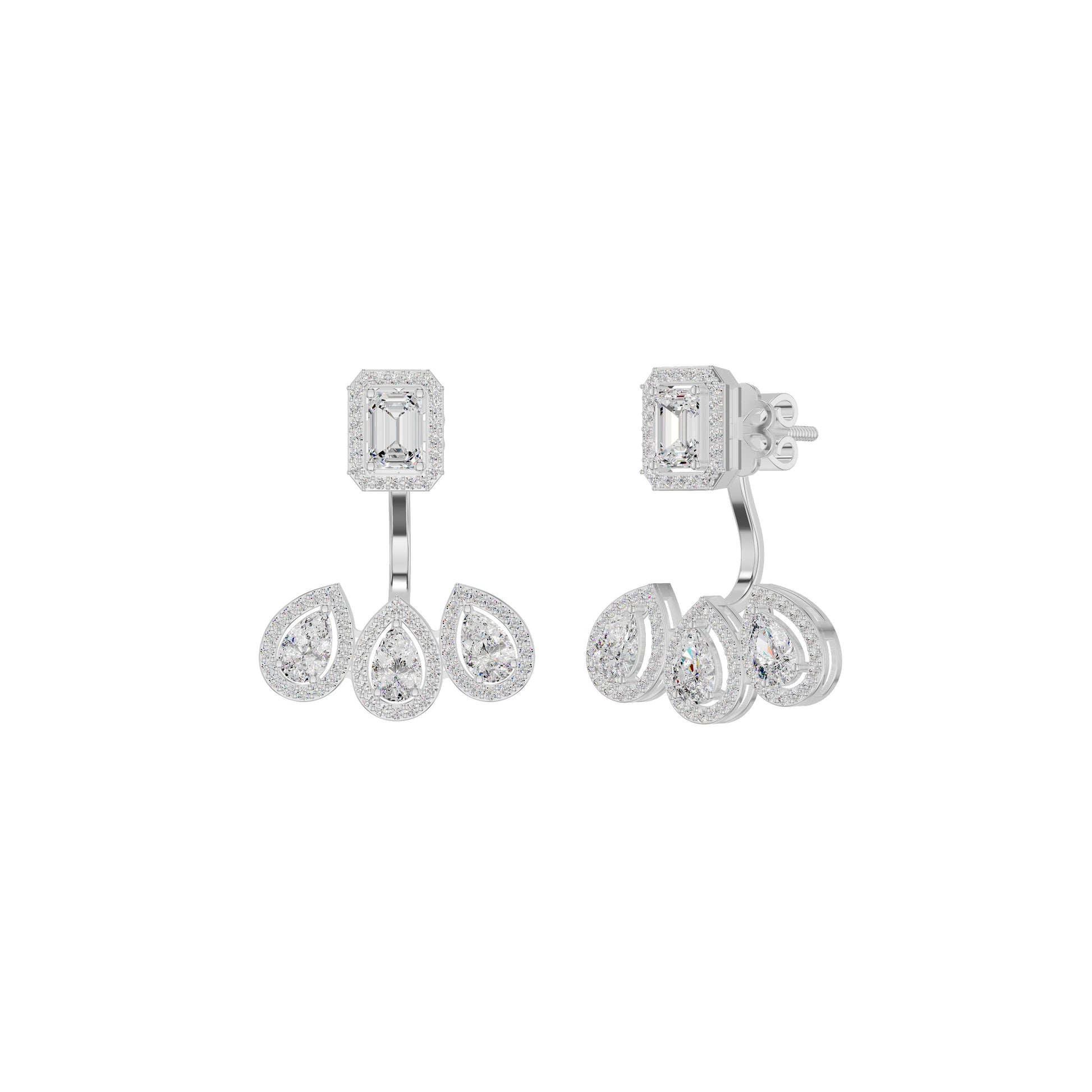 Flora Gleam Diamond Stud Earrings 18 KT / White Gold