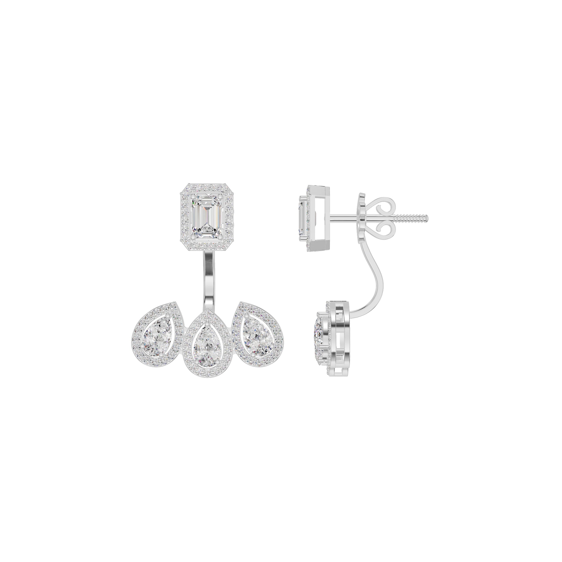 Flora Gleam Diamond Stud Earrings 18 KT / White Gold