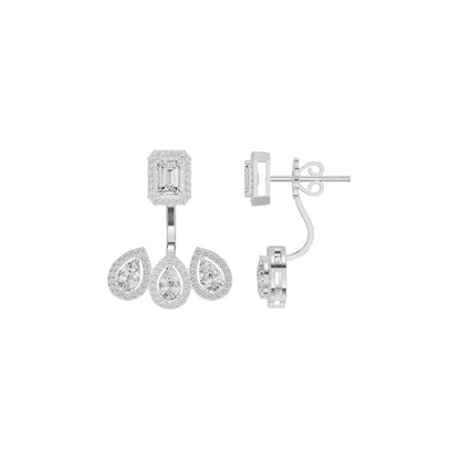 Flora Gleam Diamond Stud Earrings 18 KT / White Gold