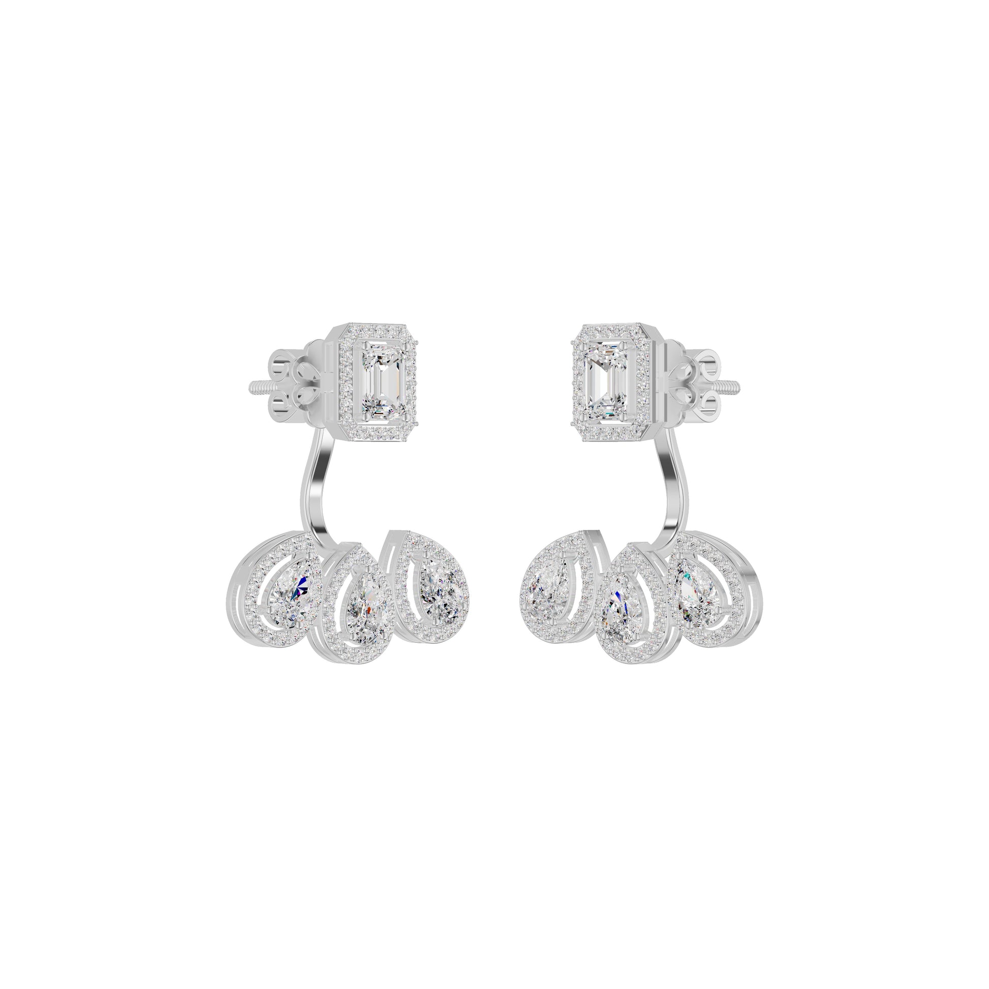 Flora Gleam Diamond Stud Earrings 18 KT / White Gold