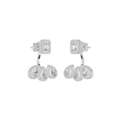Flora Gleam Diamond Stud Earrings 18 KT / White Gold