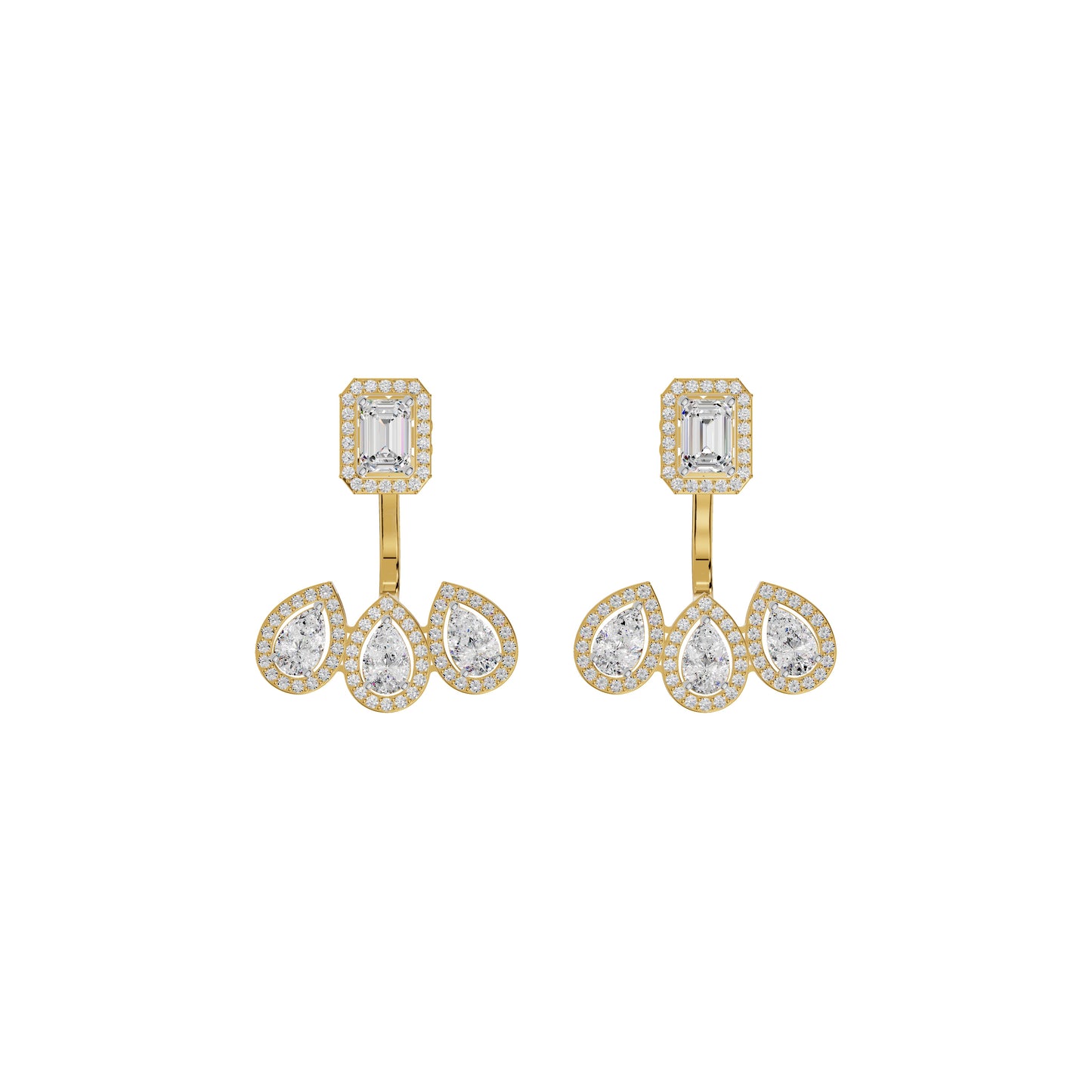 Flora Gleam Diamond Stud Earrings 18 KT / Yellow Gold