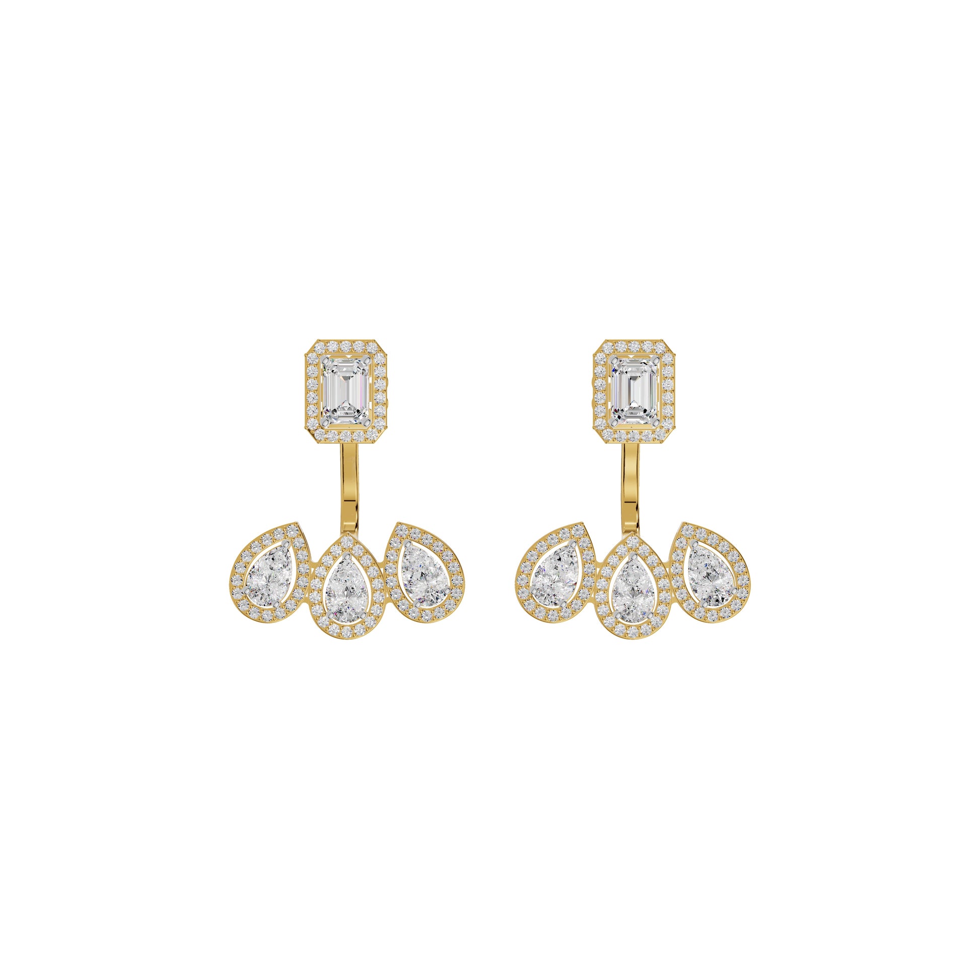 Flora Gleam Diamond Stud Earrings 18 KT / Yellow Gold