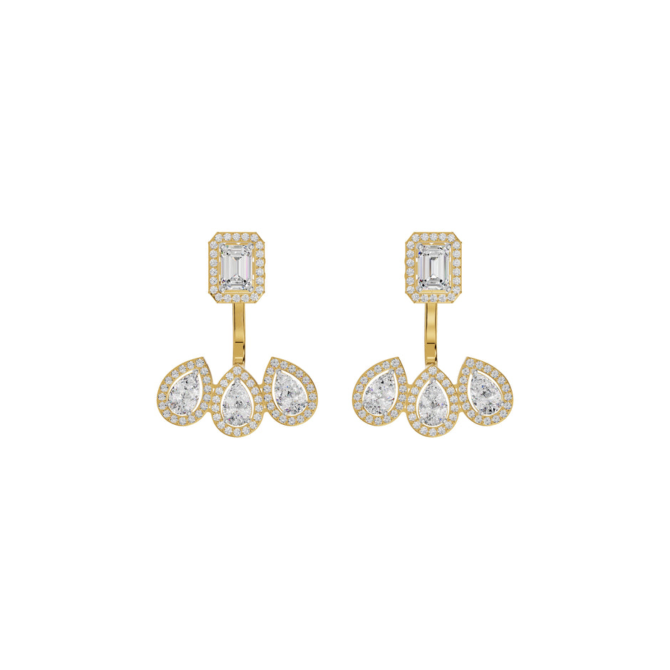 Flora Gleam Diamond Stud Earrings 18 KT / Yellow Gold