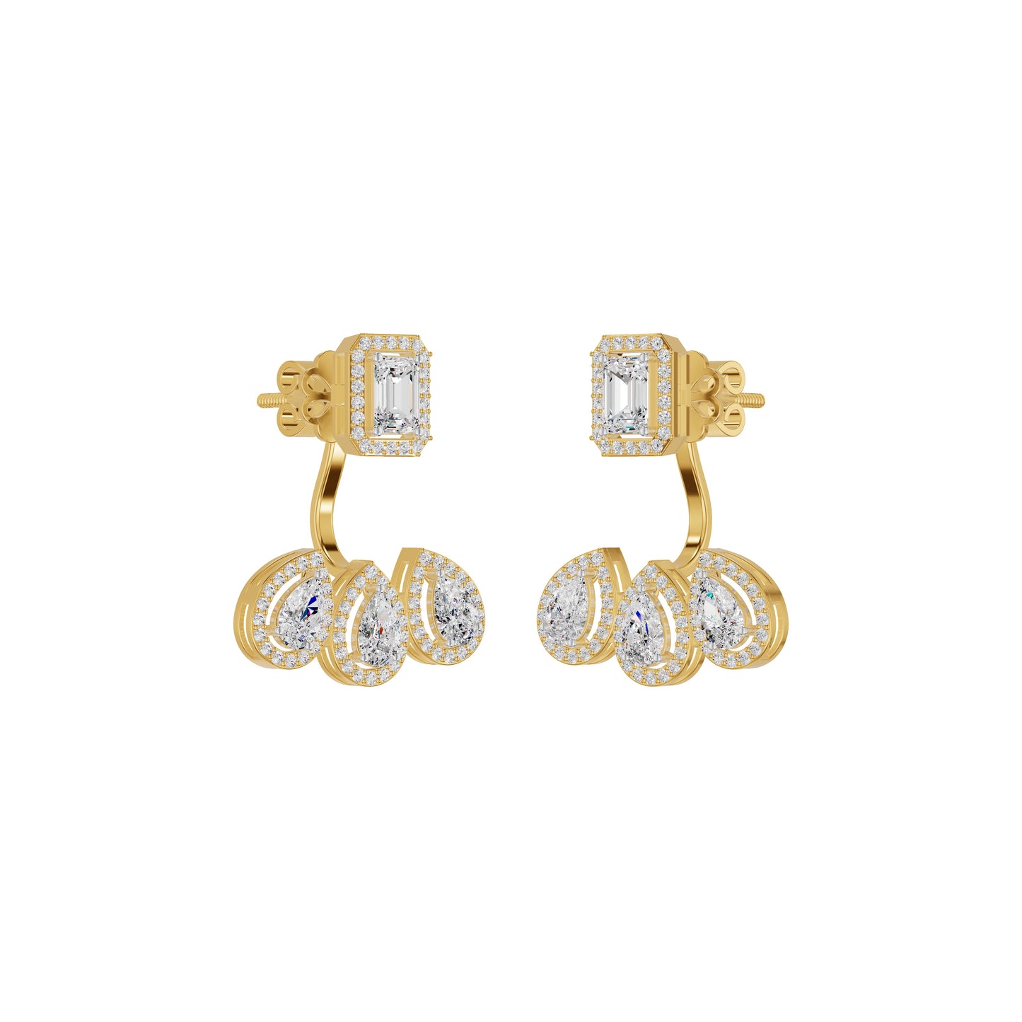 Flora Gleam Diamond Stud Earrings 18 KT / Yellow Gold