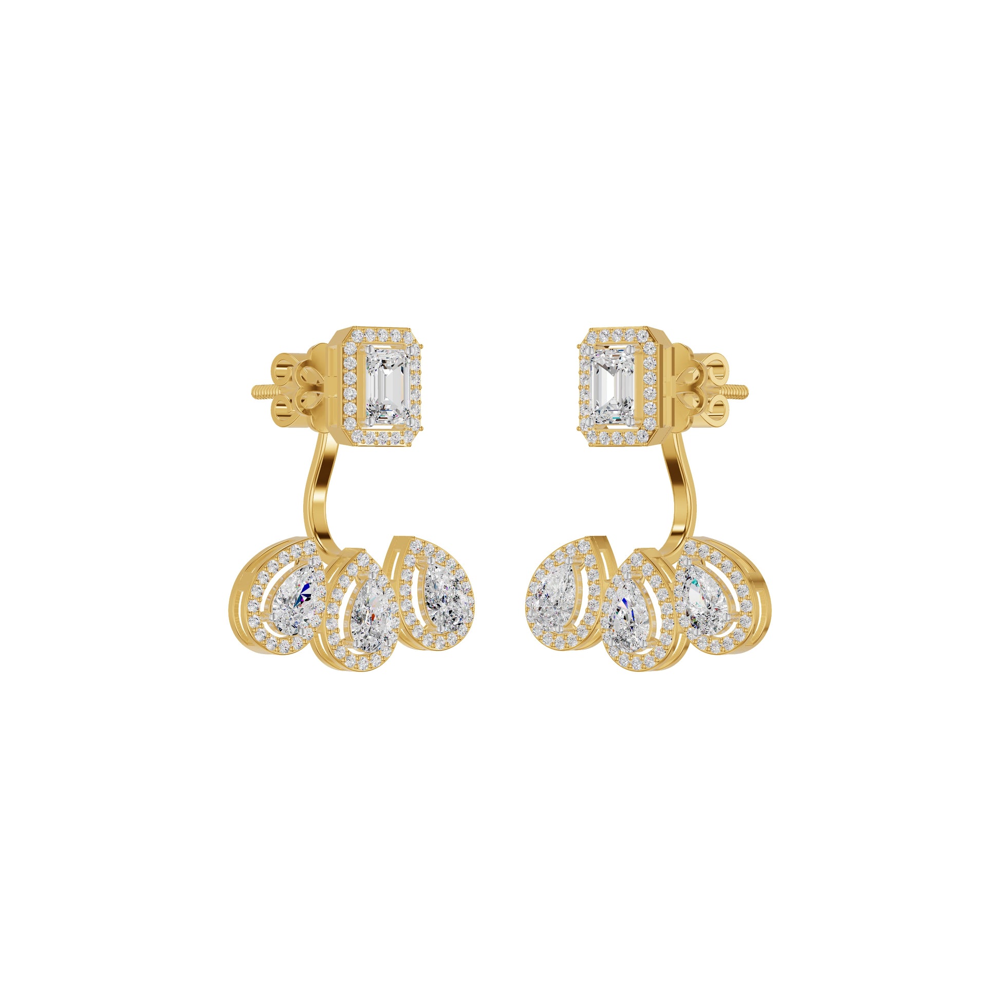 Flora Gleam Diamond Stud Earrings 18 KT / Yellow Gold