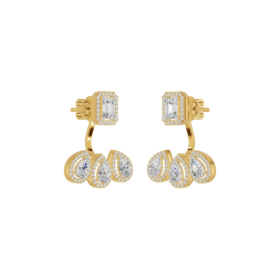 Flora Gleam Diamond Stud Earrings 18 KT / Yellow Gold