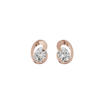 Twinkling Orbs Diamond Stud Earrings 18 KT / Rose Gold