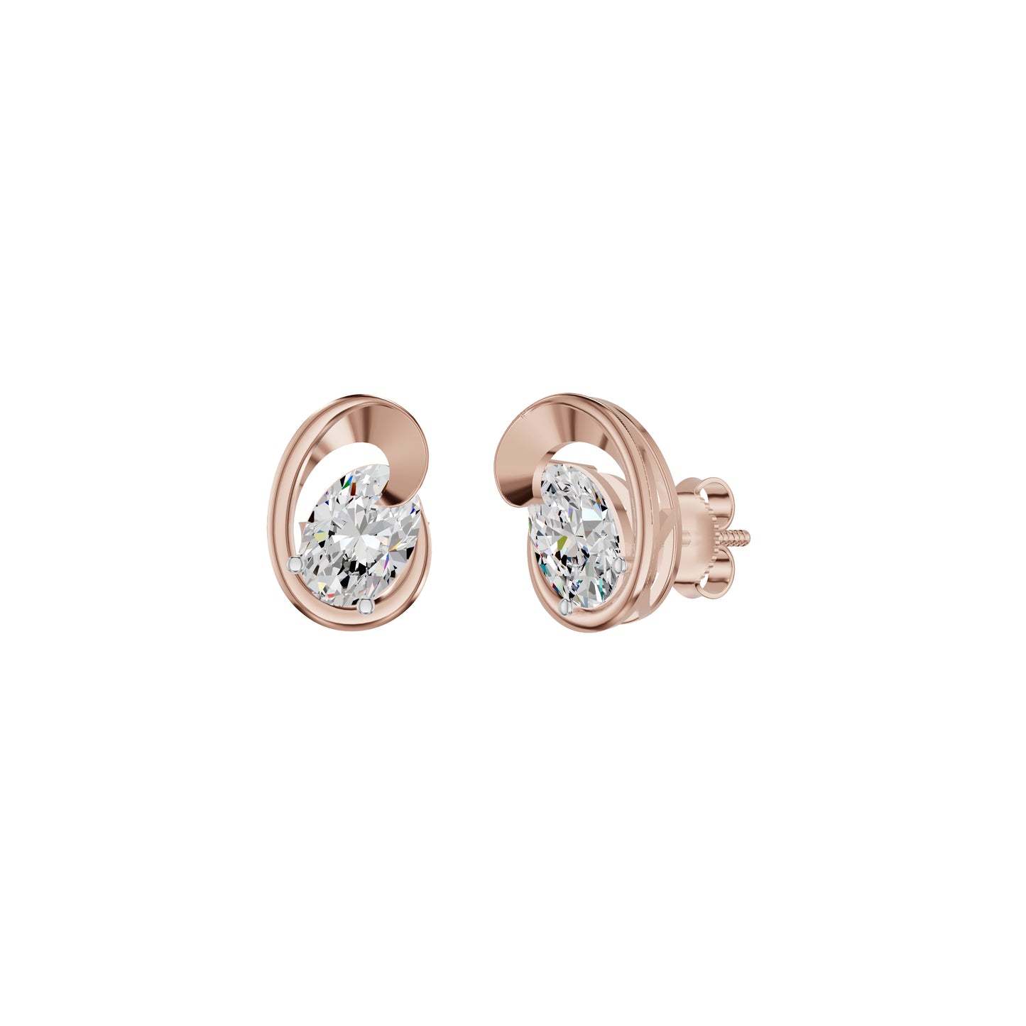 Twinkling Orbs Diamond Stud Earrings 18 KT / Rose Gold