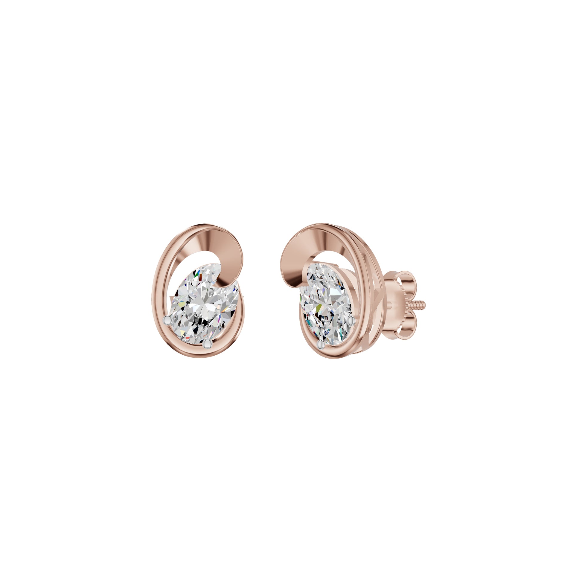 Twinkling Orbs Diamond Stud Earrings 18 KT / Rose Gold