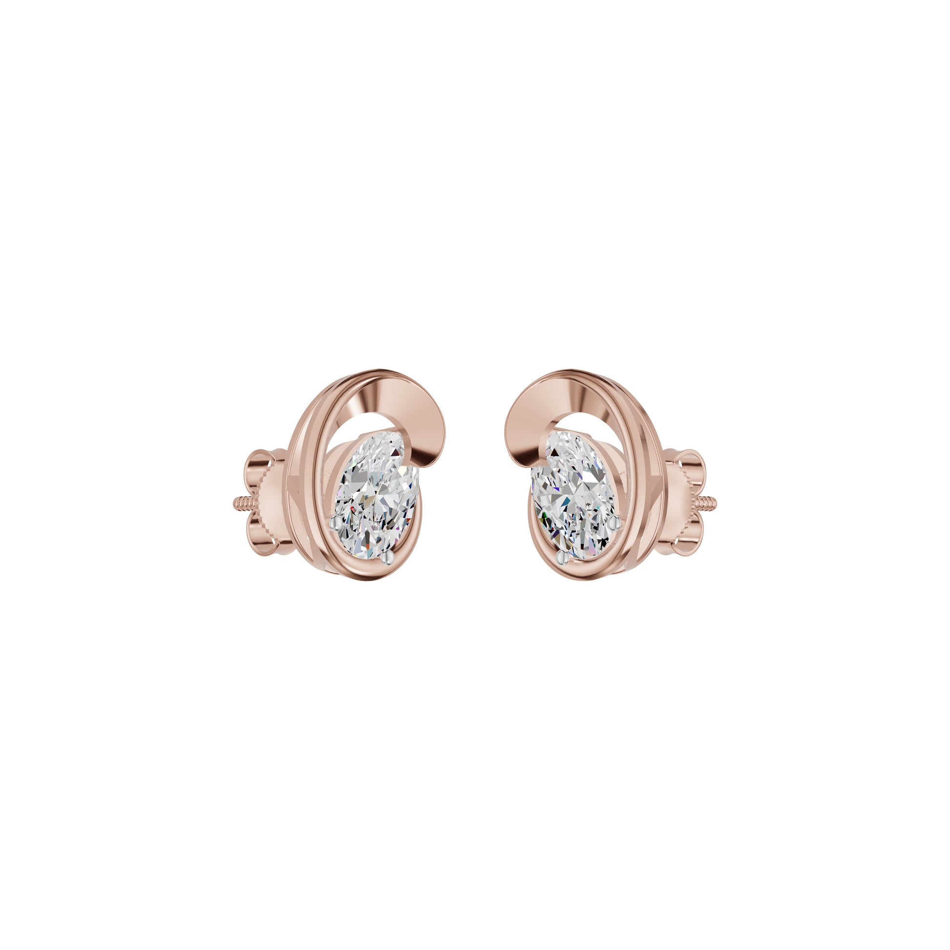 Twinkling Orbs Diamond Stud Earrings 18 KT / Rose Gold